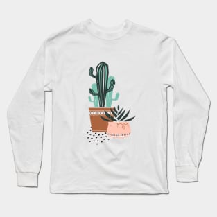 Cactuses and zebra plant Long Sleeve T-Shirt